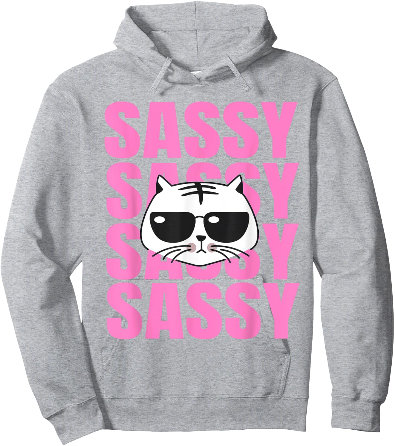 Funny Cat Lovers Sassy Sassy Sassy Cat Women Girls Kids Hoodie - Hoodie | Ash