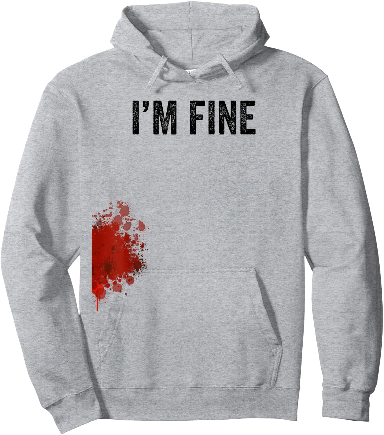 I'm Fine Graphic Zombie Slash Movie Halloween Hoodie - Hoodie | Ash
