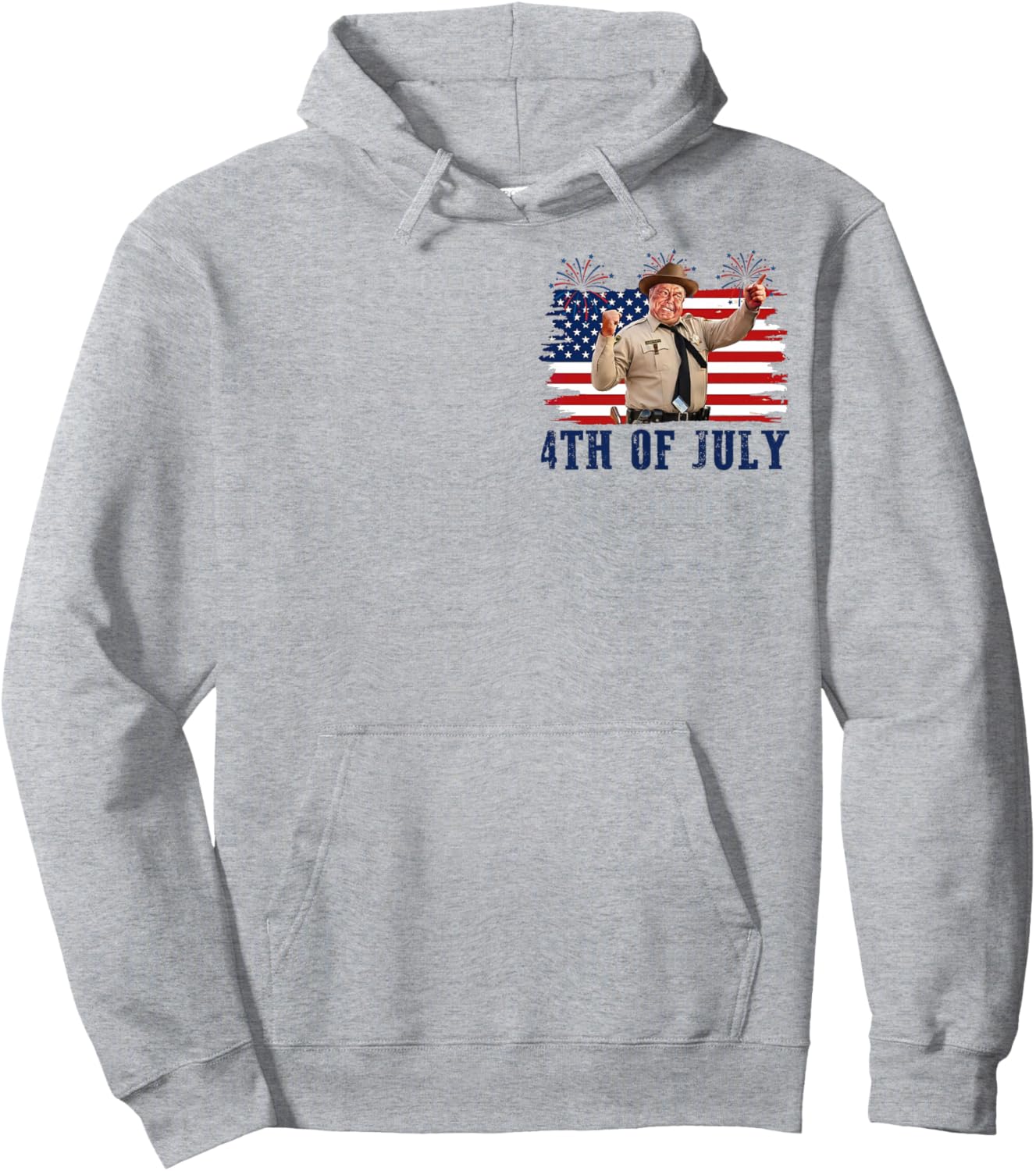2 Sides Happy 4th of July to All You Sumbitches Patriotic Hoodie - Hoodie | Ash