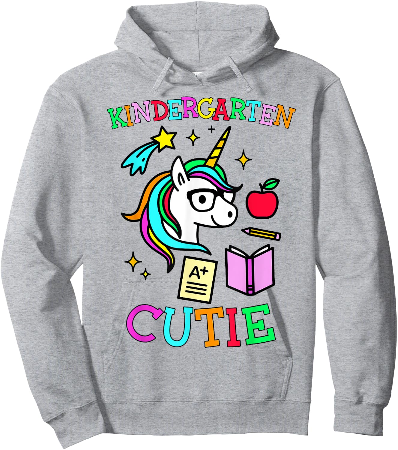Kindergarten Cutie Unicorn Kindergarten Girl Gift Hoodie - Hoodie | Ash