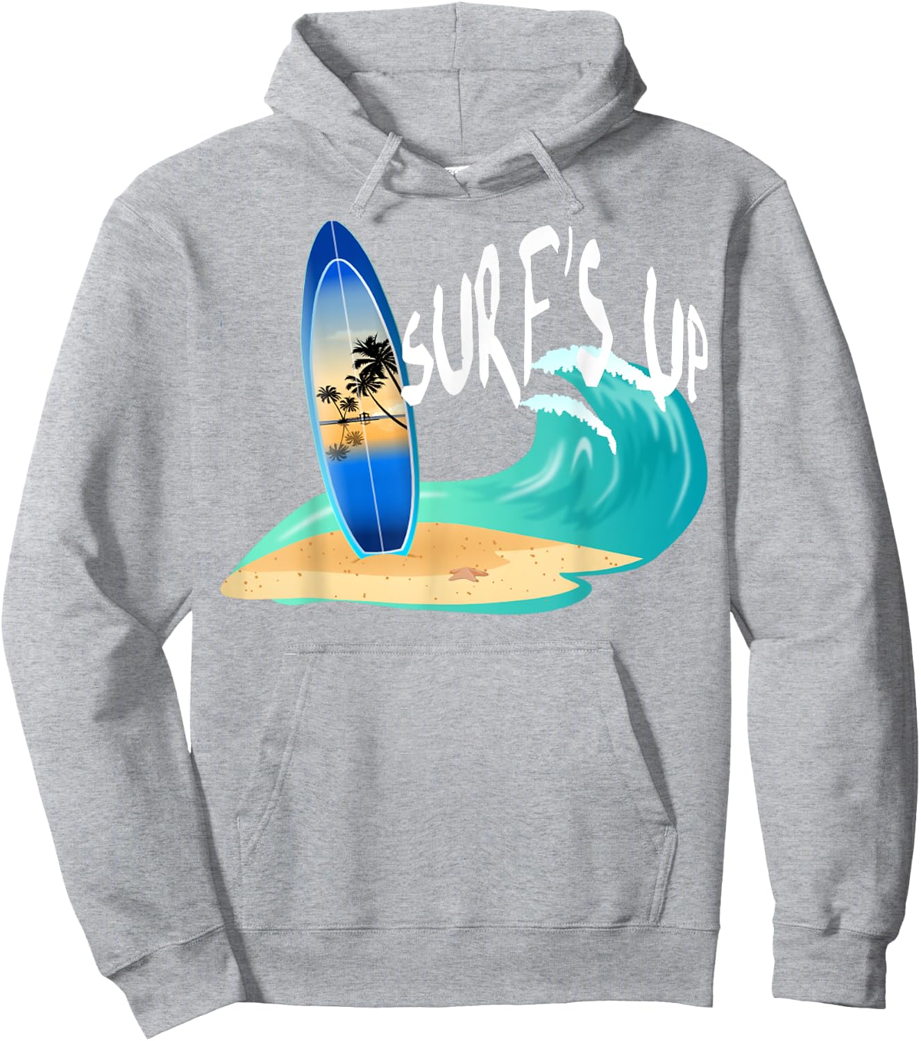 Surf's Up T Shirt Hoodie - Hoodie | Ash
