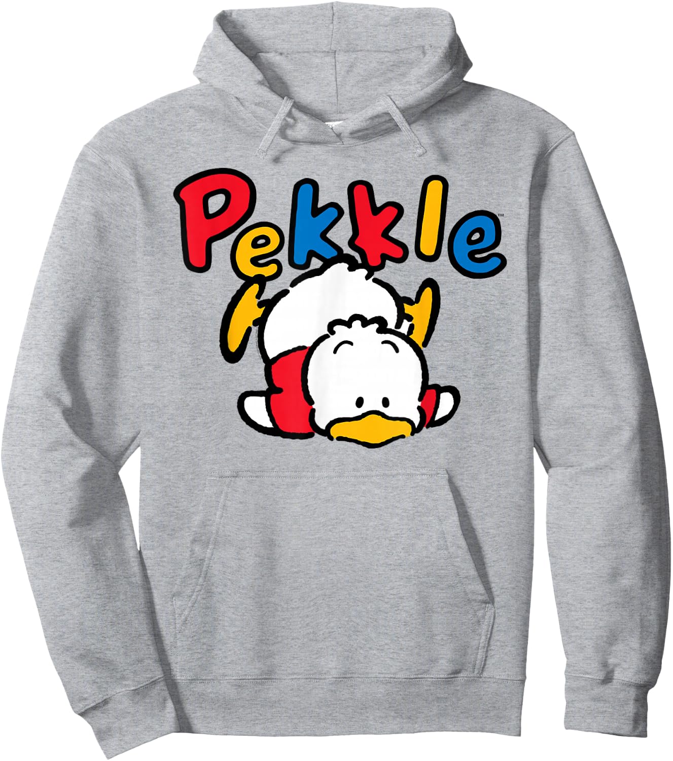 Sanrio Pekkle Backside Logo Shirt Hoodie - Hoodie | Ash