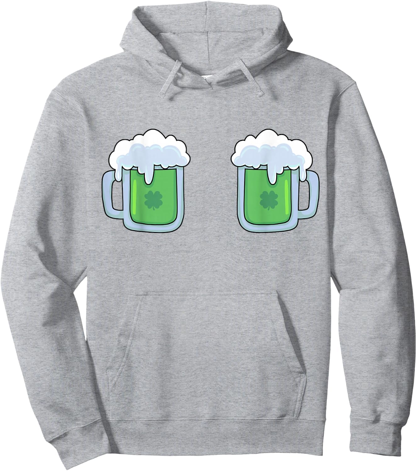 Funny St Patricks Day Drinking Irish Shamrock Green Beer Mug Hoodie - Hoodie | Ash