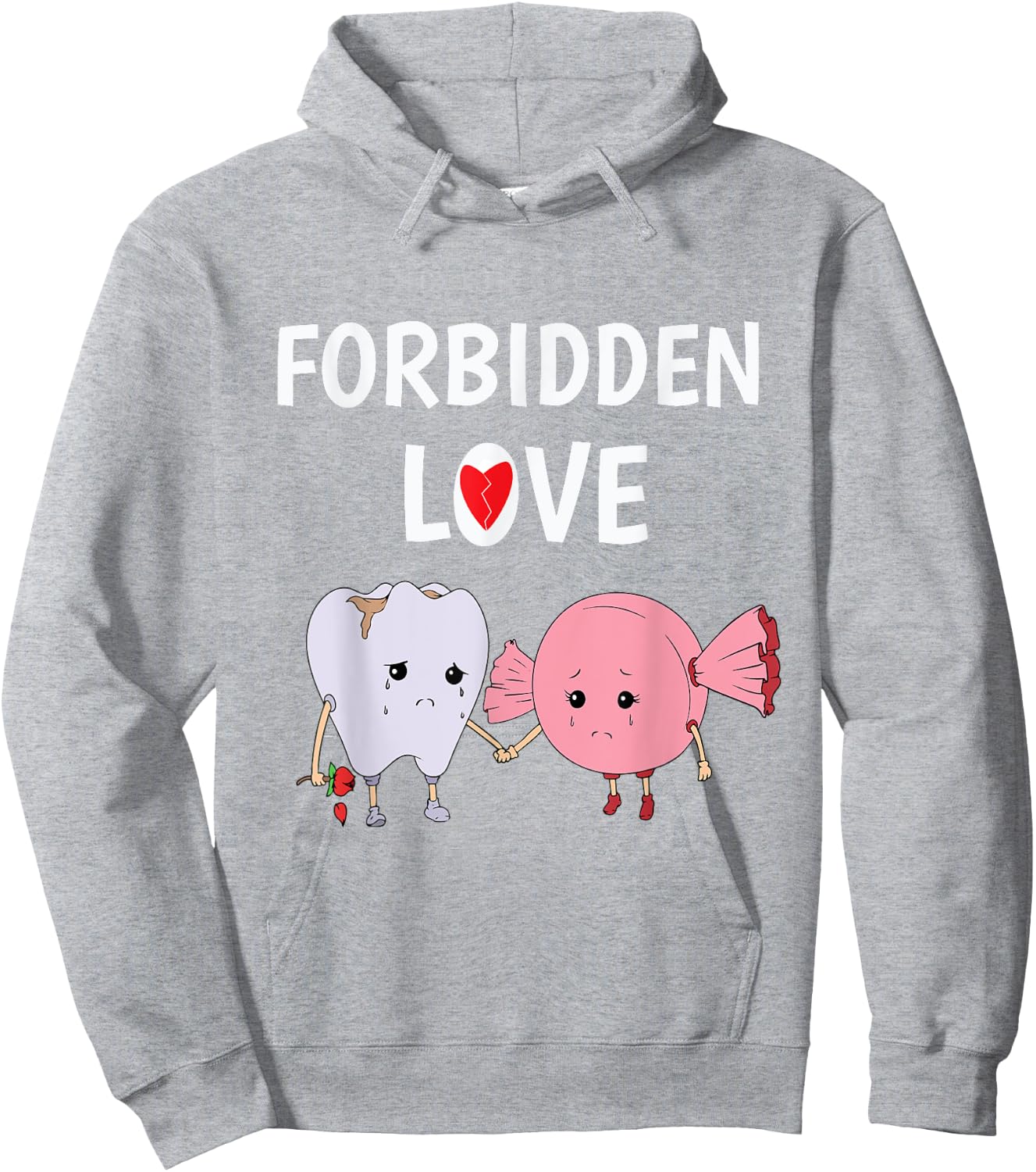 Forbidden Love Funny Teeth and Candy Dentist T Shirt Hoodie - Hoodie | Ash