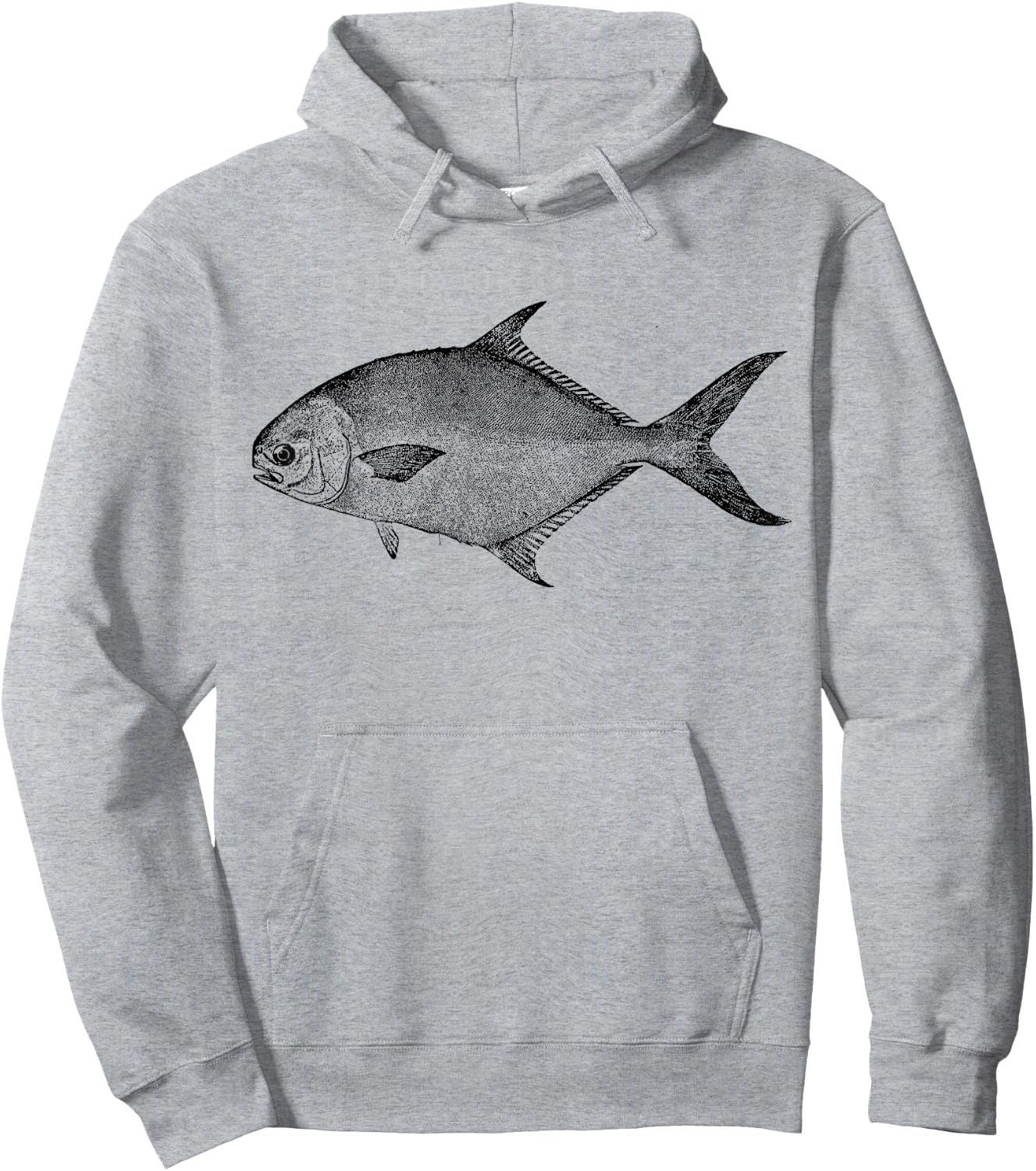 Pompano Retro Pompano Fish Hoodie - Hoodie | Ash