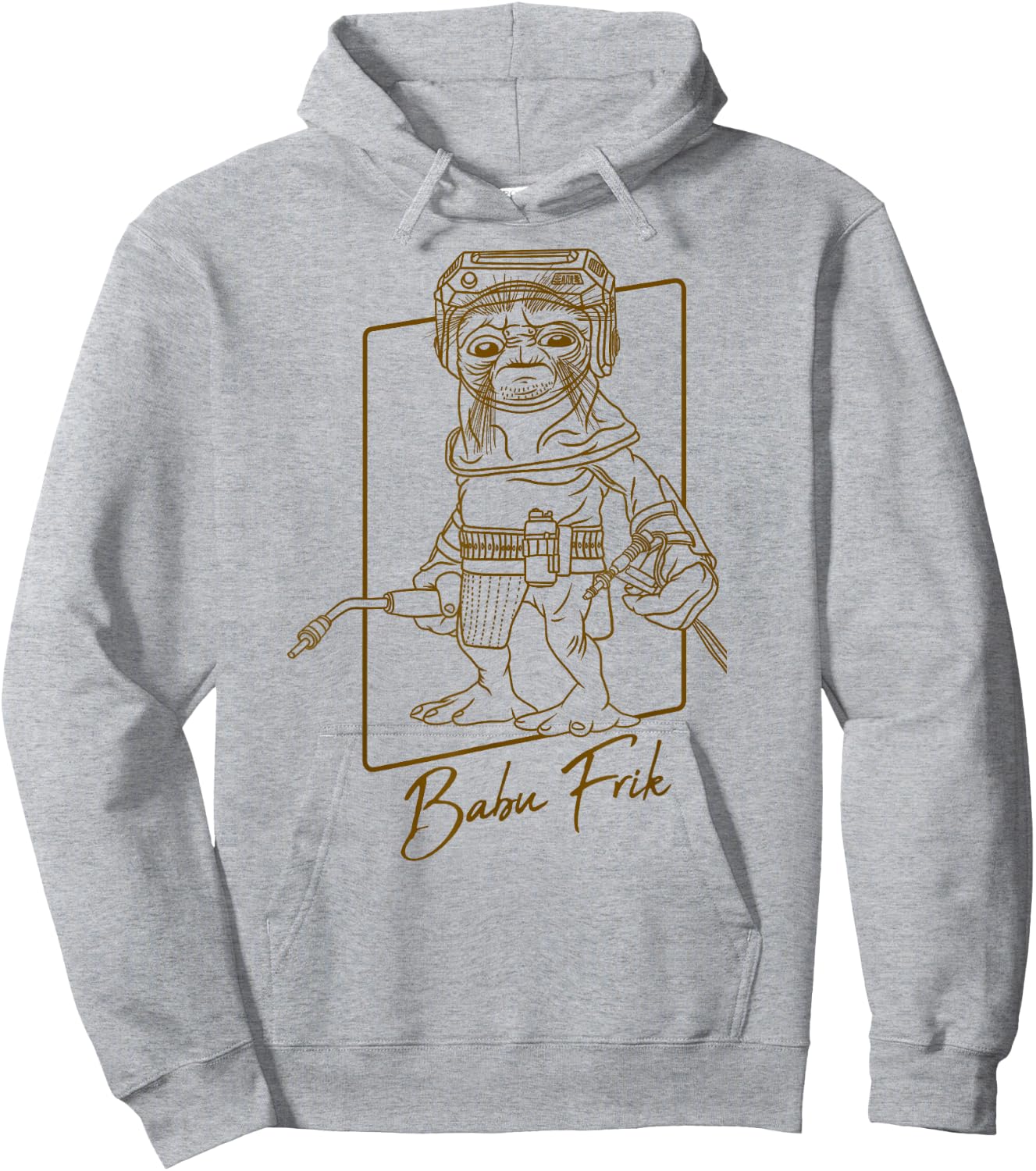 Star Wars The Rise Of Skywalker Babu Frik Outline Hoodie - Hoodie | Ash
