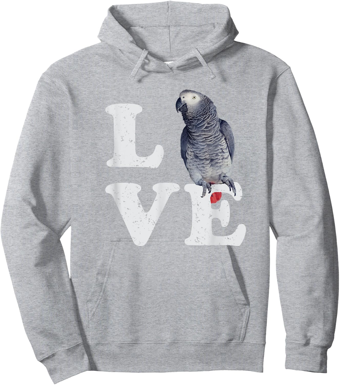 I Love My African Grey Parrot | Bird Lovers Gift Hoodie - Hoodie | Ash