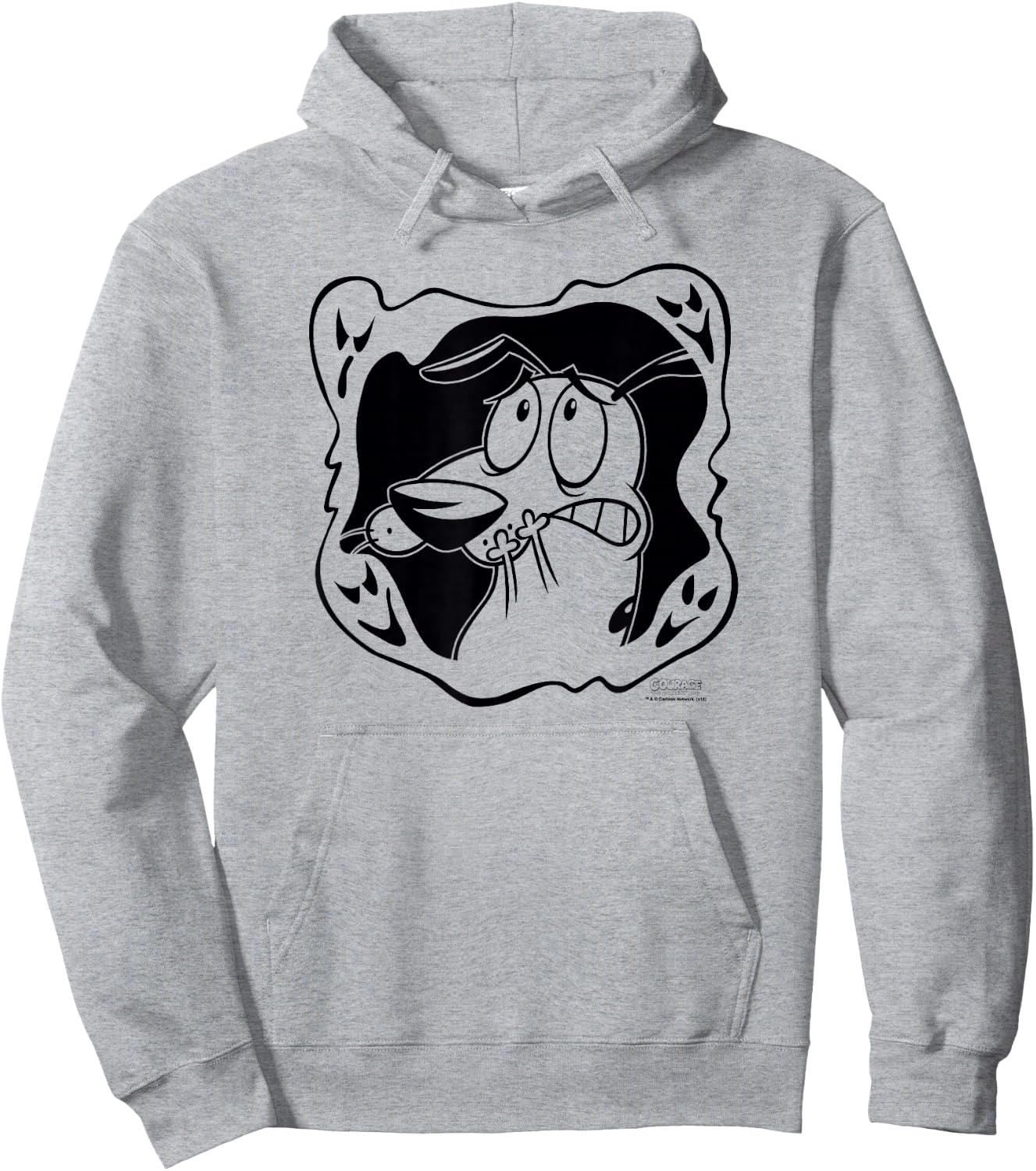 Courage the Cowardly Dog Ghost Frame Hoodie - Hoodie | Ash