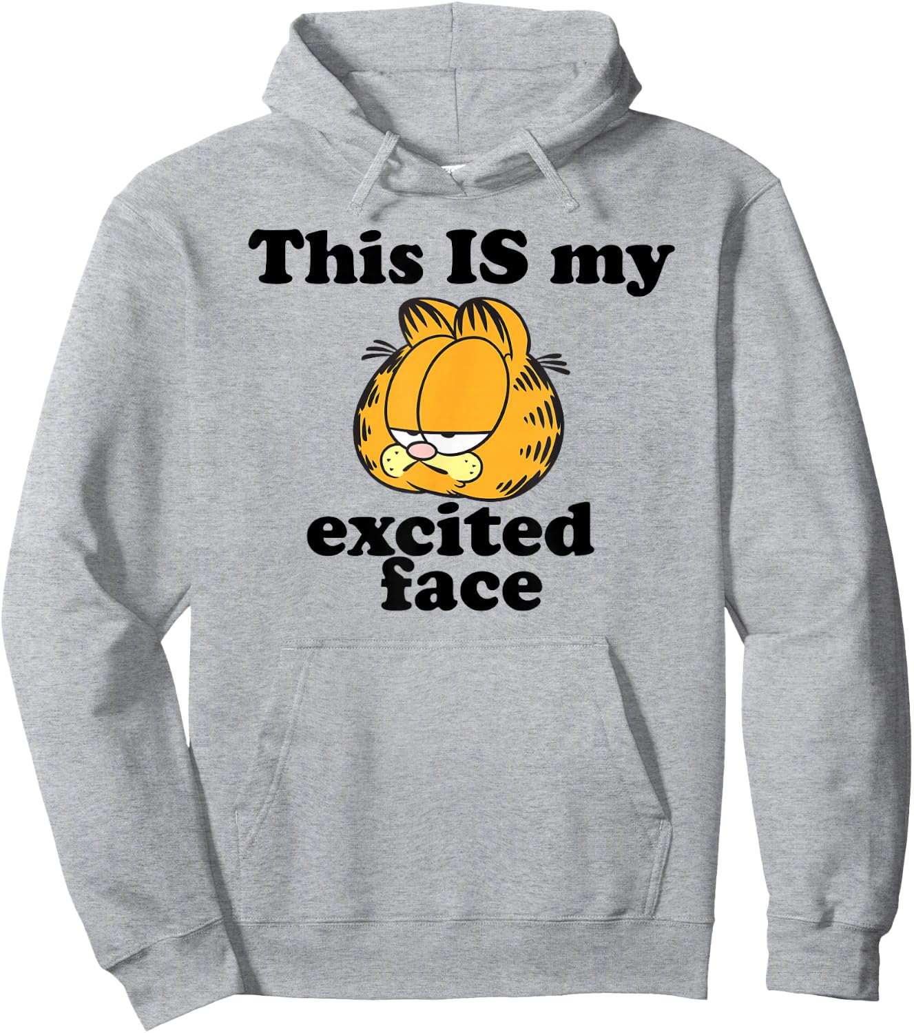 Garfield This is My Excited Face Sarcastic Cartoon Cat Hoodie - Hoodie | Ash