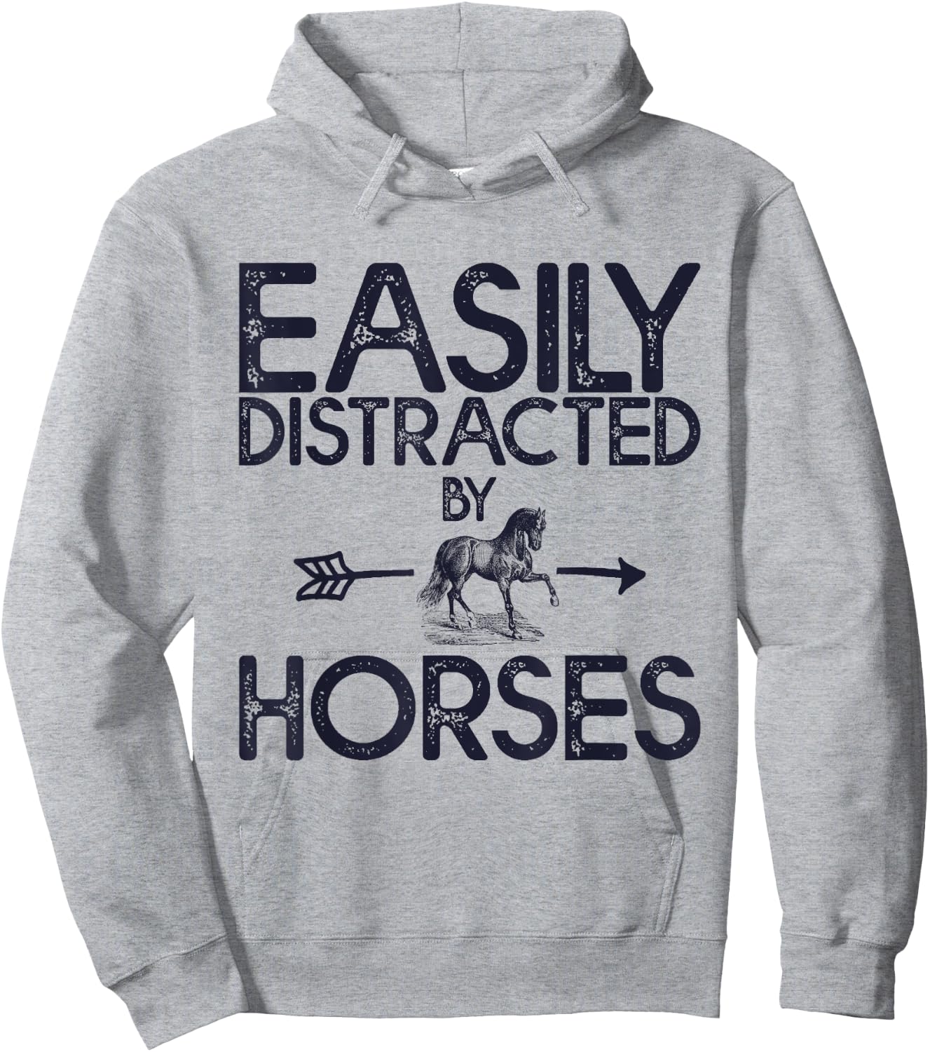 Easily Distracted By Horses And Girls Hoodie - Hoodie | Ash