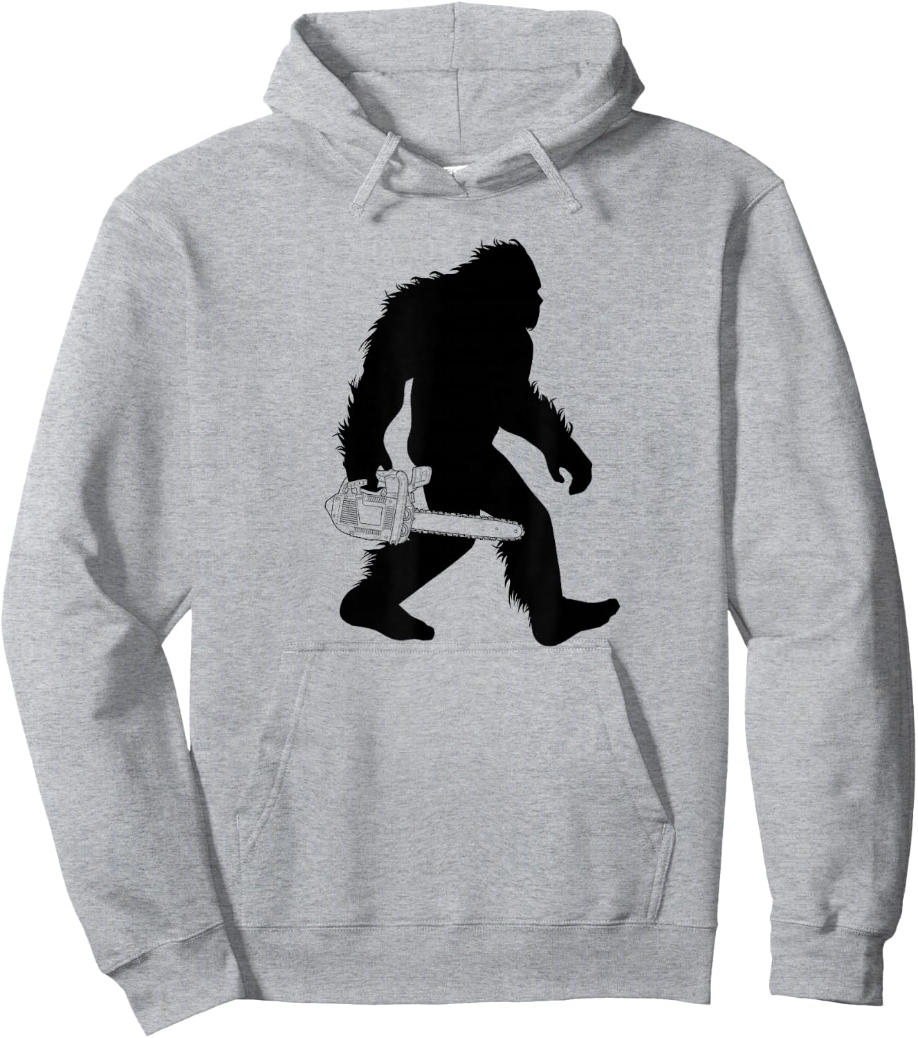 Bigfoot Carrying Chainsaw , Lumberjack Sasquatch Hoodie - Hoodie | Ash