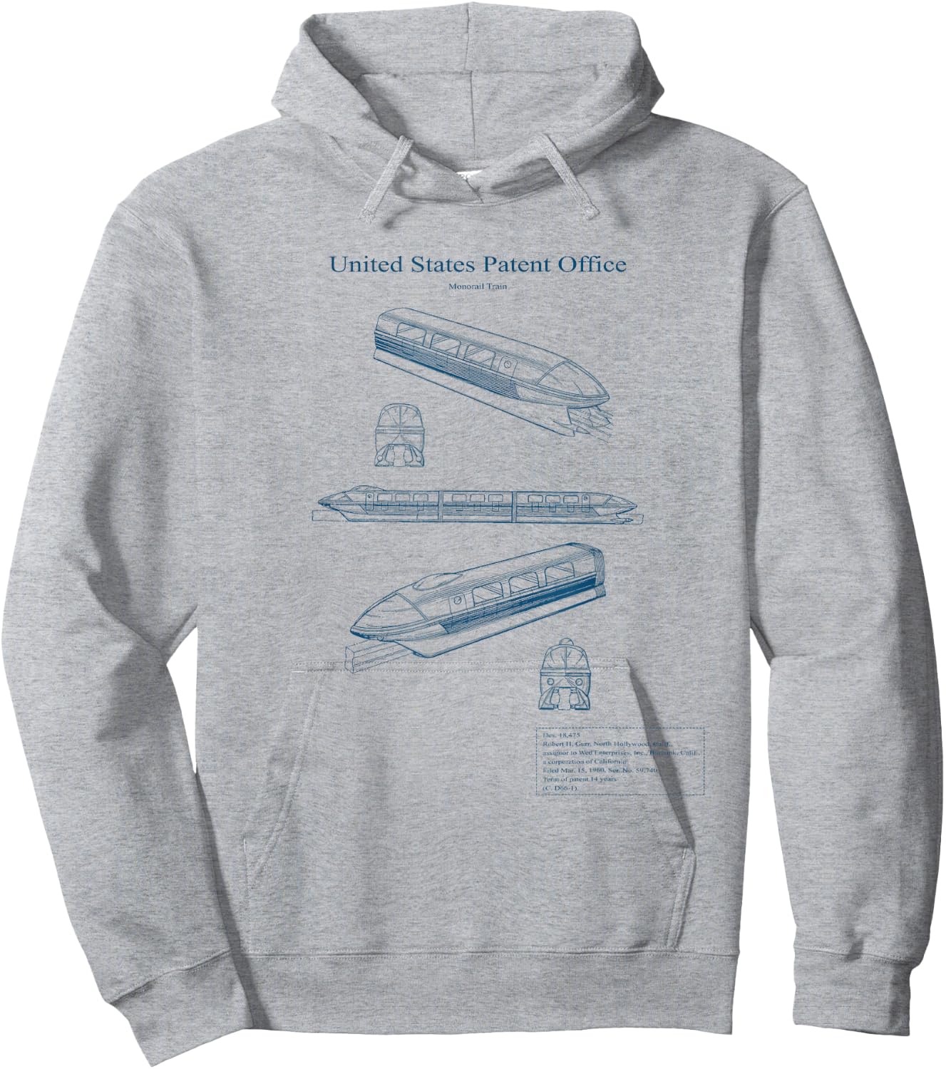 Monorail Blue Print Hoodie - Hoodie | Ash