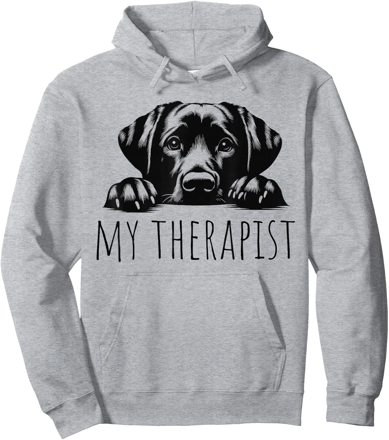LABLOVE -Adult Dog Lovers All Ages Grey Cartoon Modern Classic Fit Round Collar Short Sleeve Hoodie - Hoodie | Ash