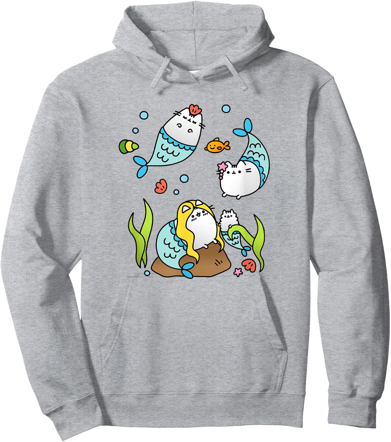 Mermaid Cat Family Cute Purrmaids Men Women Kids Hoodie - Hoodie | Ash