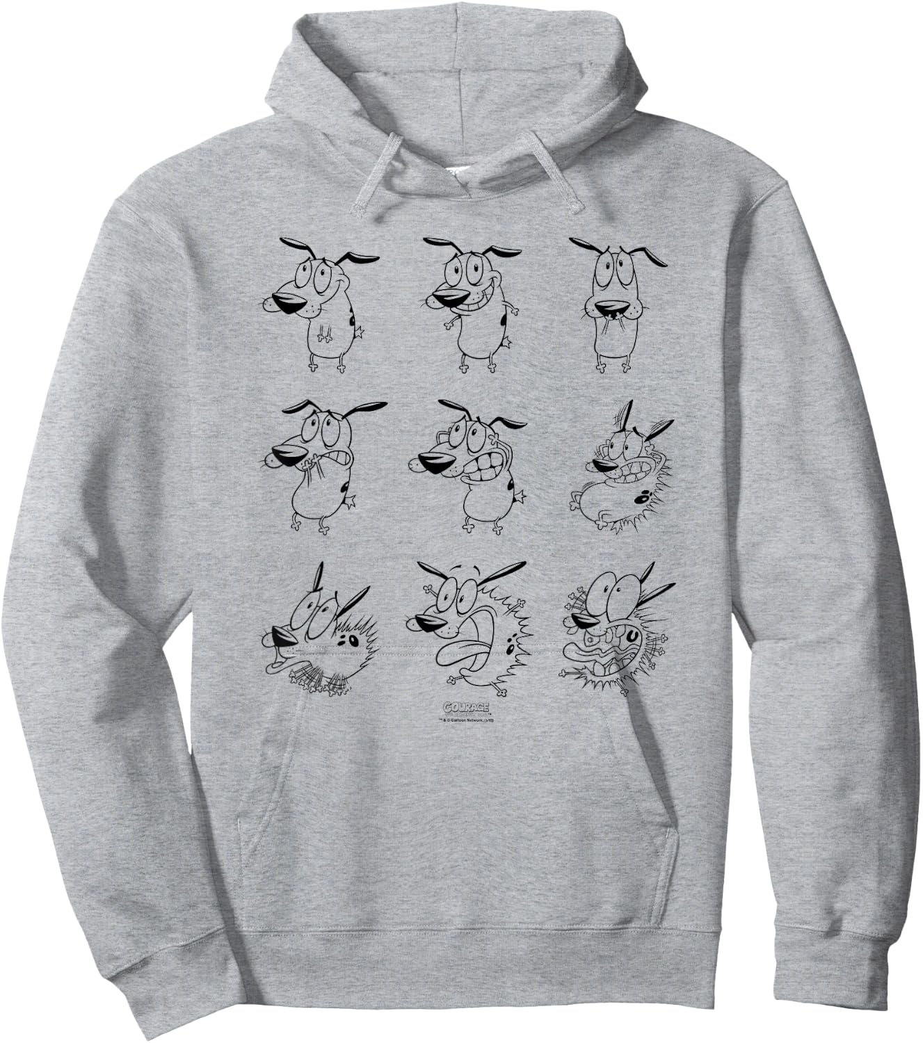 Courage the Cowardly Dog Courage Poses Hoodie - Hoodie | Ash