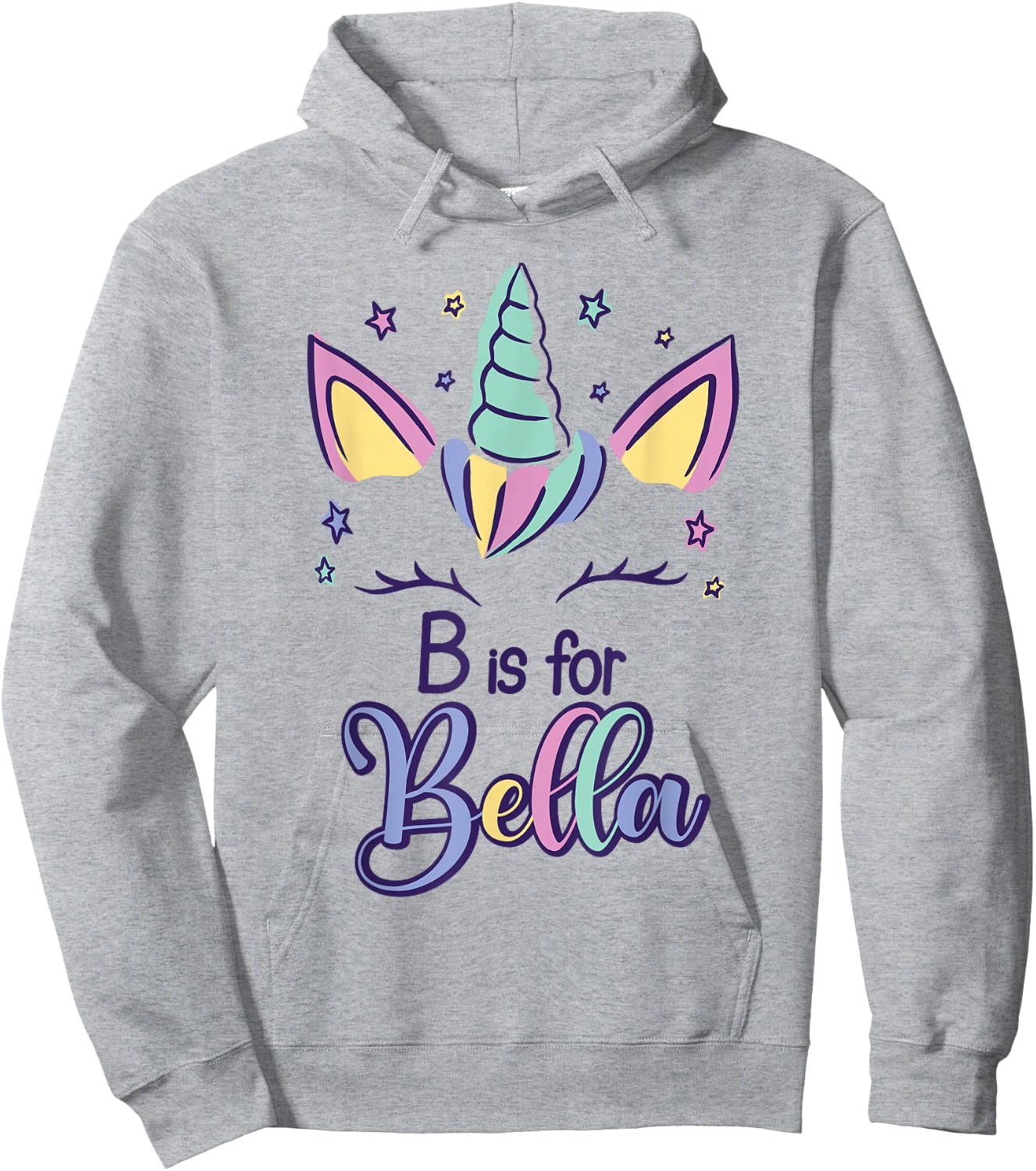 First Name Bella Personalized B Is For Bella Hoodie - Hoodie | Ash