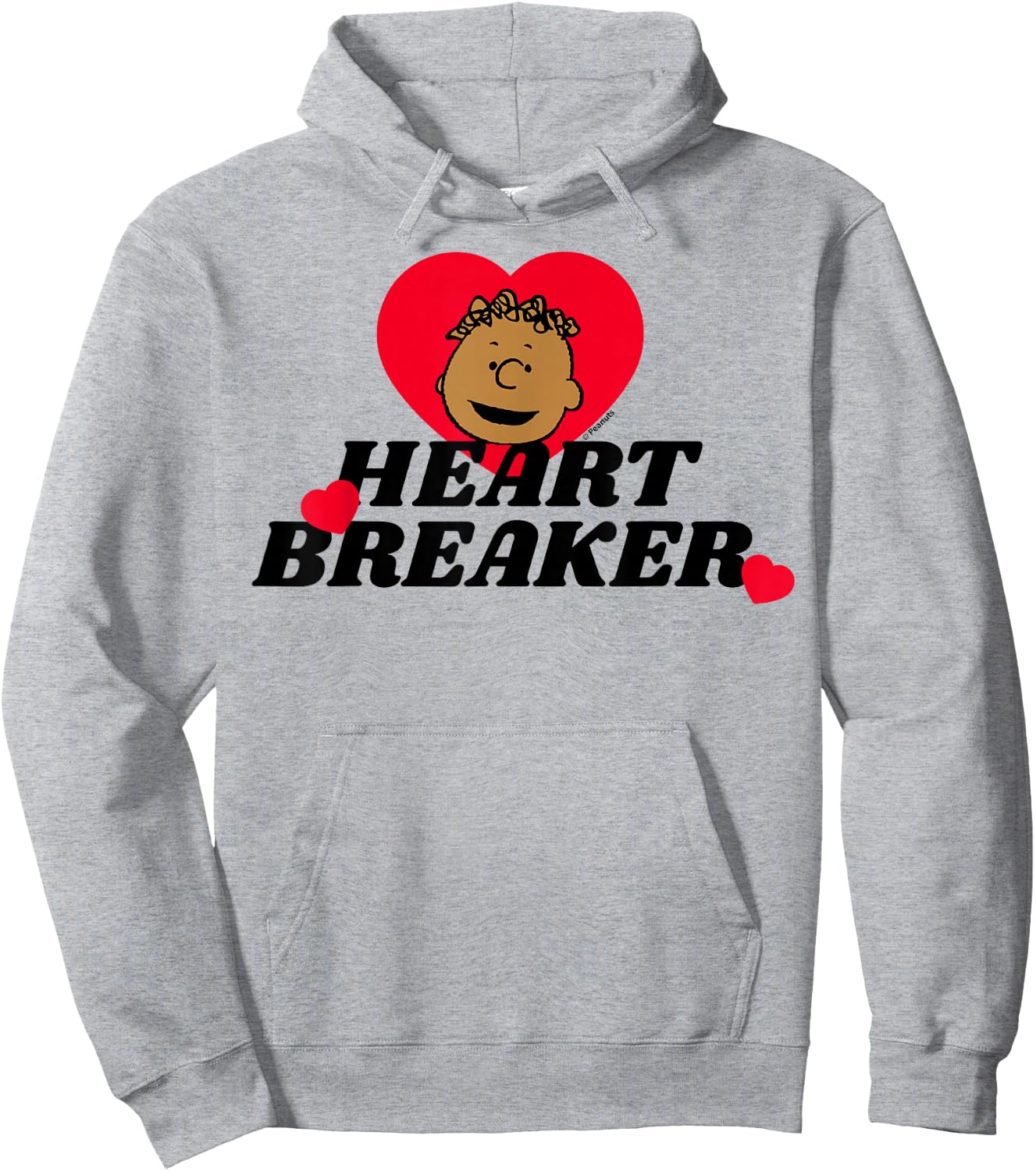 Peanuts Franklin Heartbreaker Adult Blue Small Short Sleeve Hoodie - Hoodie | Ash