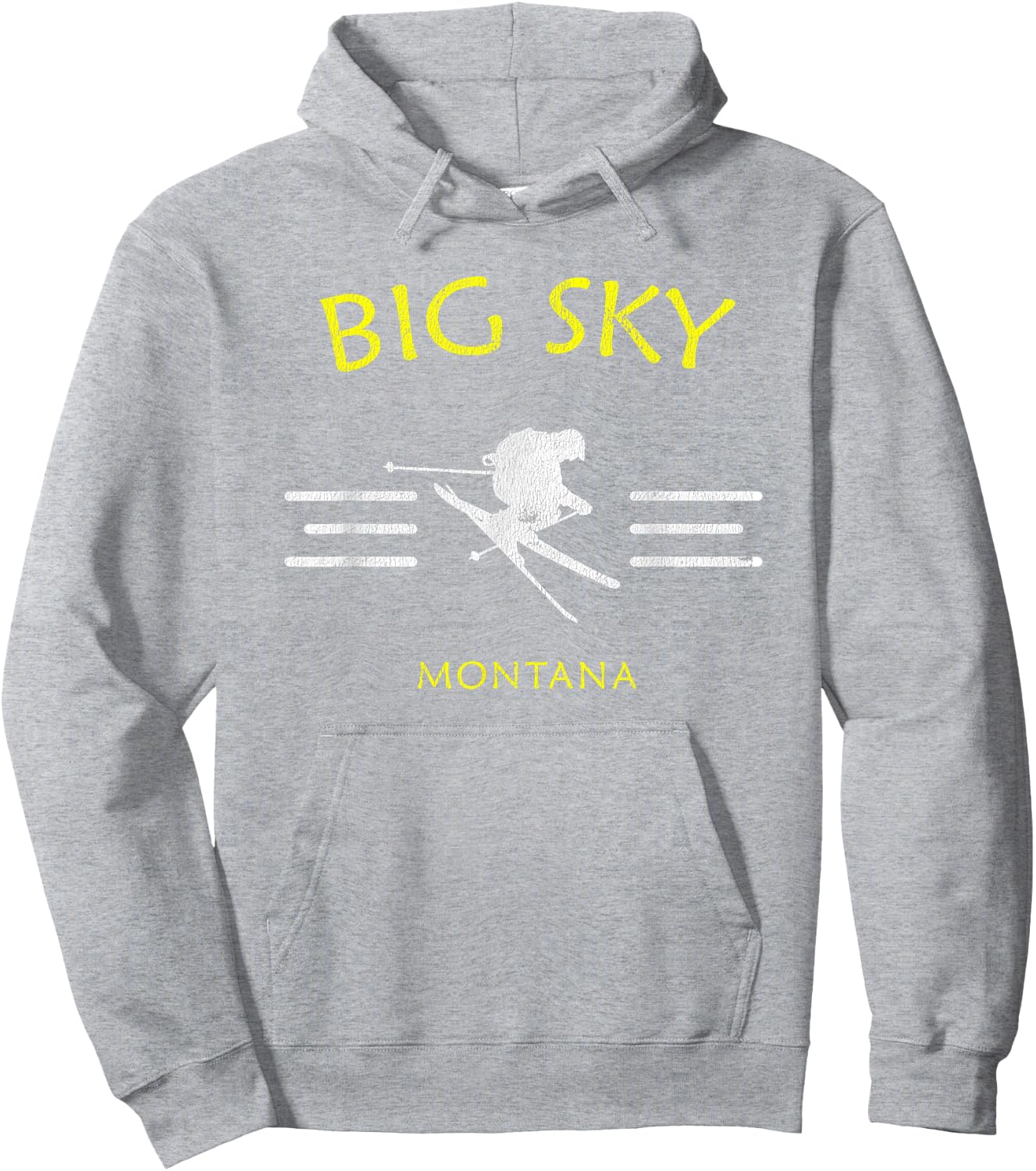 Big Sky Skiing Montana Ski Hoodie - Hoodie | Ash