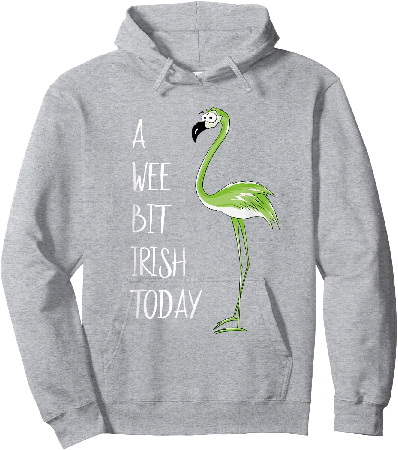 A Wee Bit Irish Today Green Flamingo St Pattys Day Hoodie - Hoodie | Ash