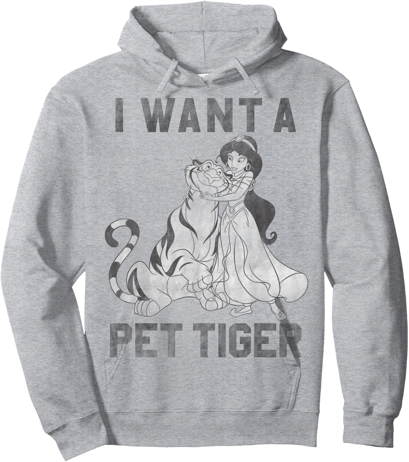 Disney Aladdin Jasmine And Rajah I Want A Pet Tiger Hoodie - Hoodie | Ash