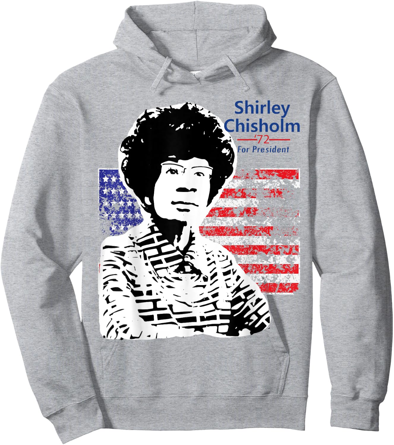 Shirley Chisholm For President 1972 With American Flag Kids Men Hoodie - Hoodie | Ash