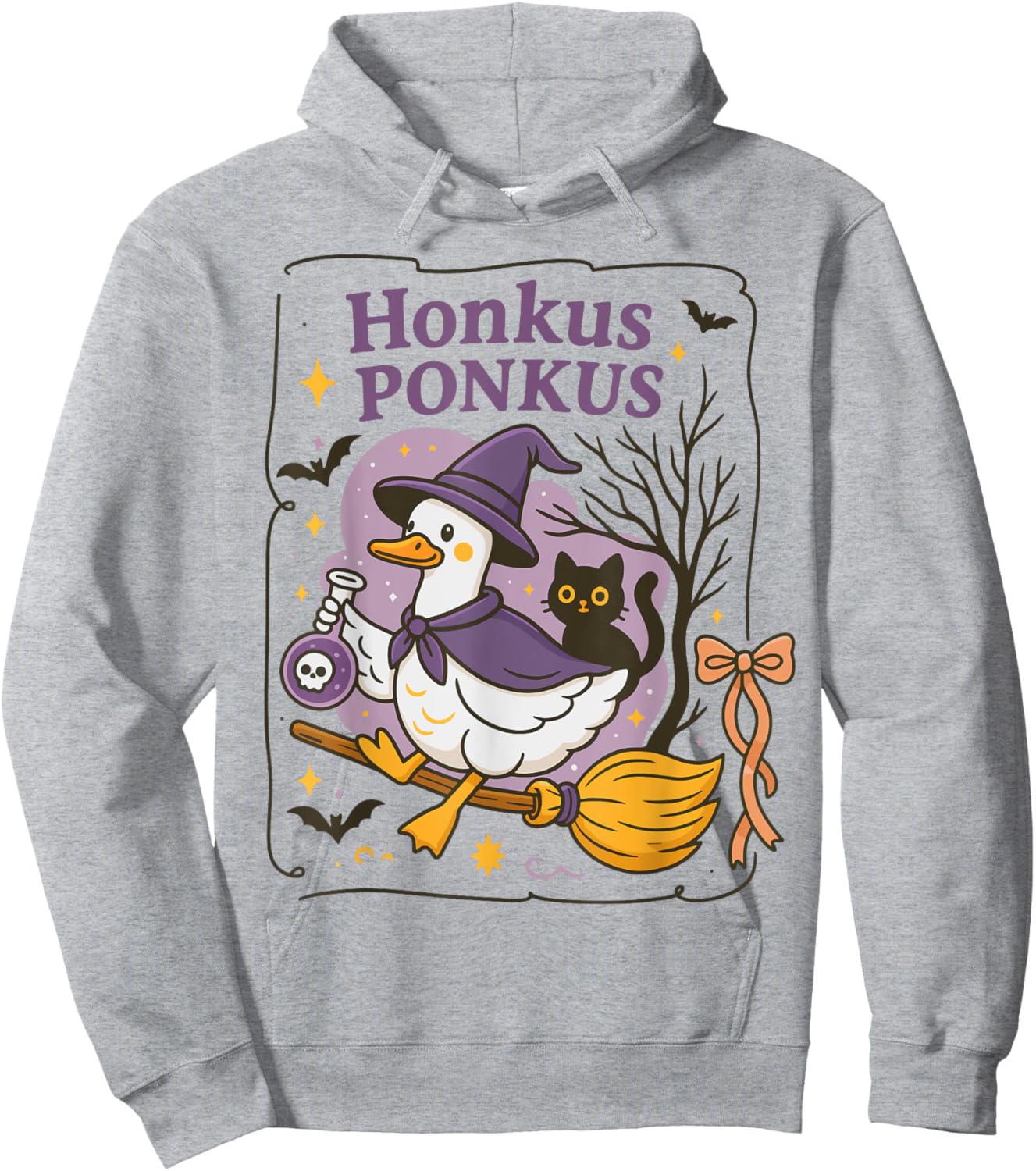Honkus Ponkus Funny Goose Witch Halloween Cute Animal Hoodie - Hoodie | Ash