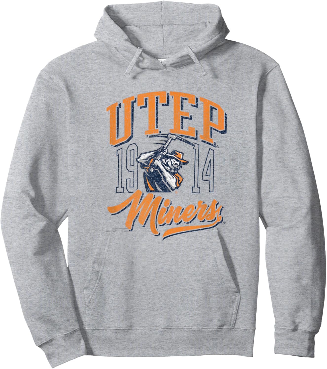 University of Texas El Paso UTEP Miners Vintage Script Hoodie - Hoodie | Ash