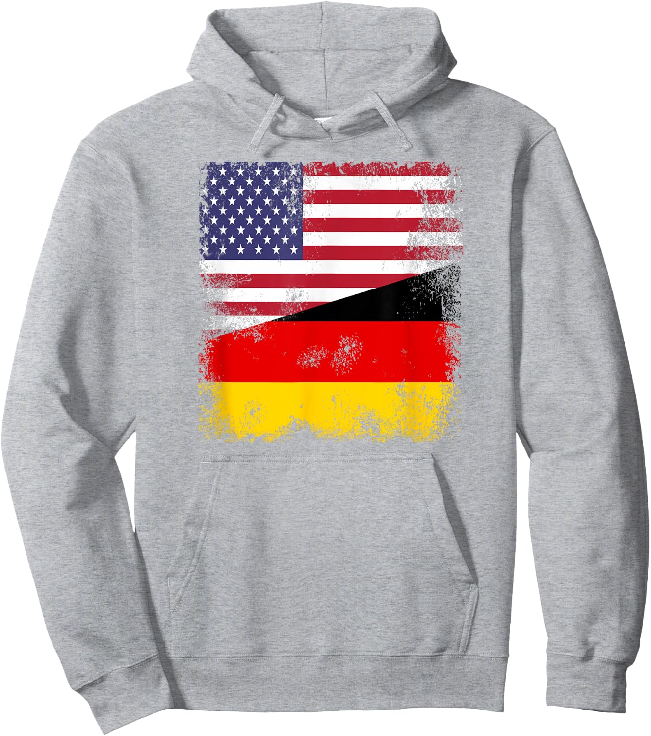 Half German Flag | Vintage Germany USA Gift Hoodie - Hoodie | Ash