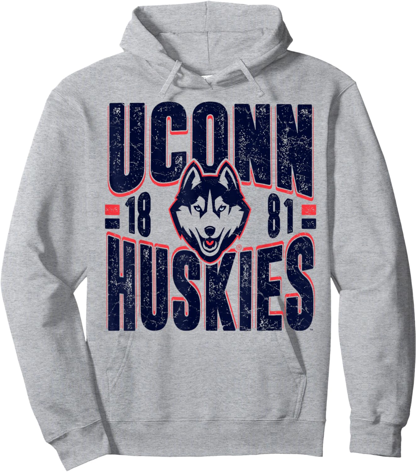 Connecticut Huskies Vintage 90's Retro White Hoodie - Hoodie | Ash