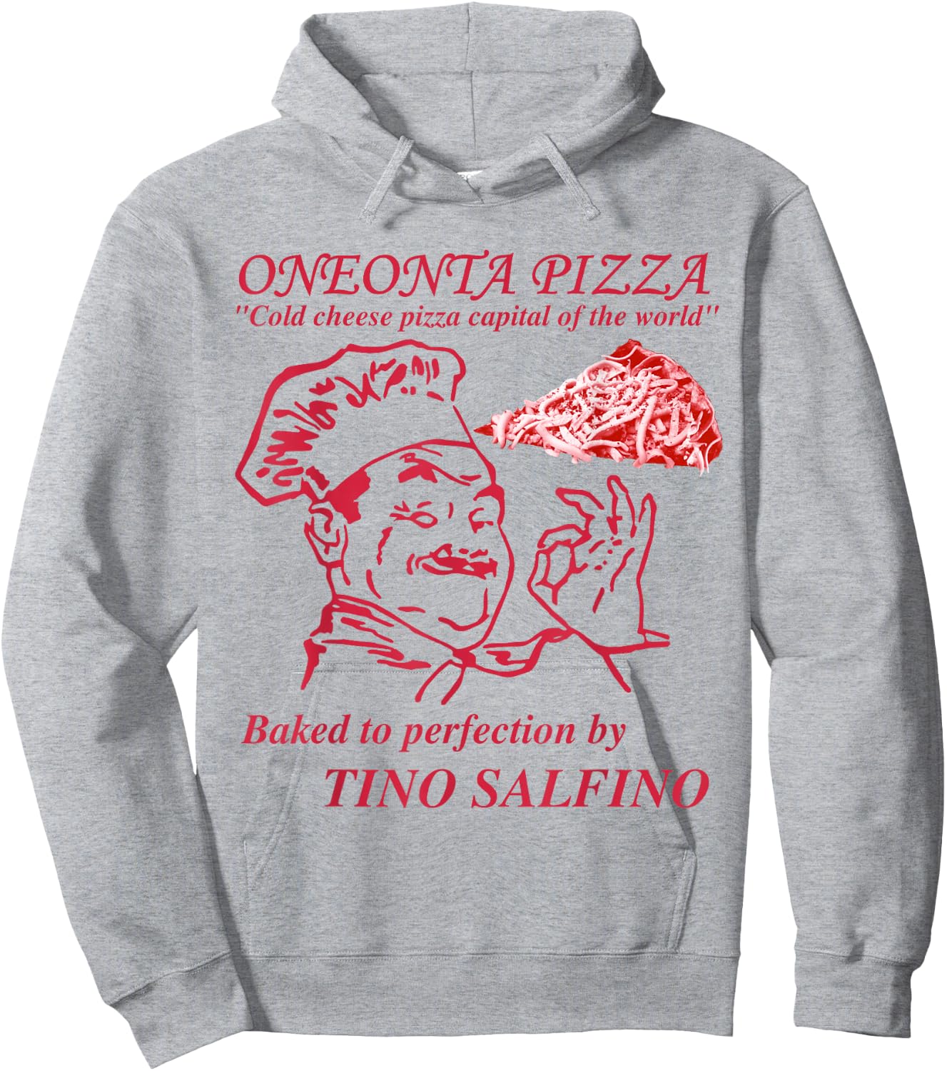 133 Apparel Oneonta NY Cold Cheese Pizza Hoodie - Hoodie | Ash