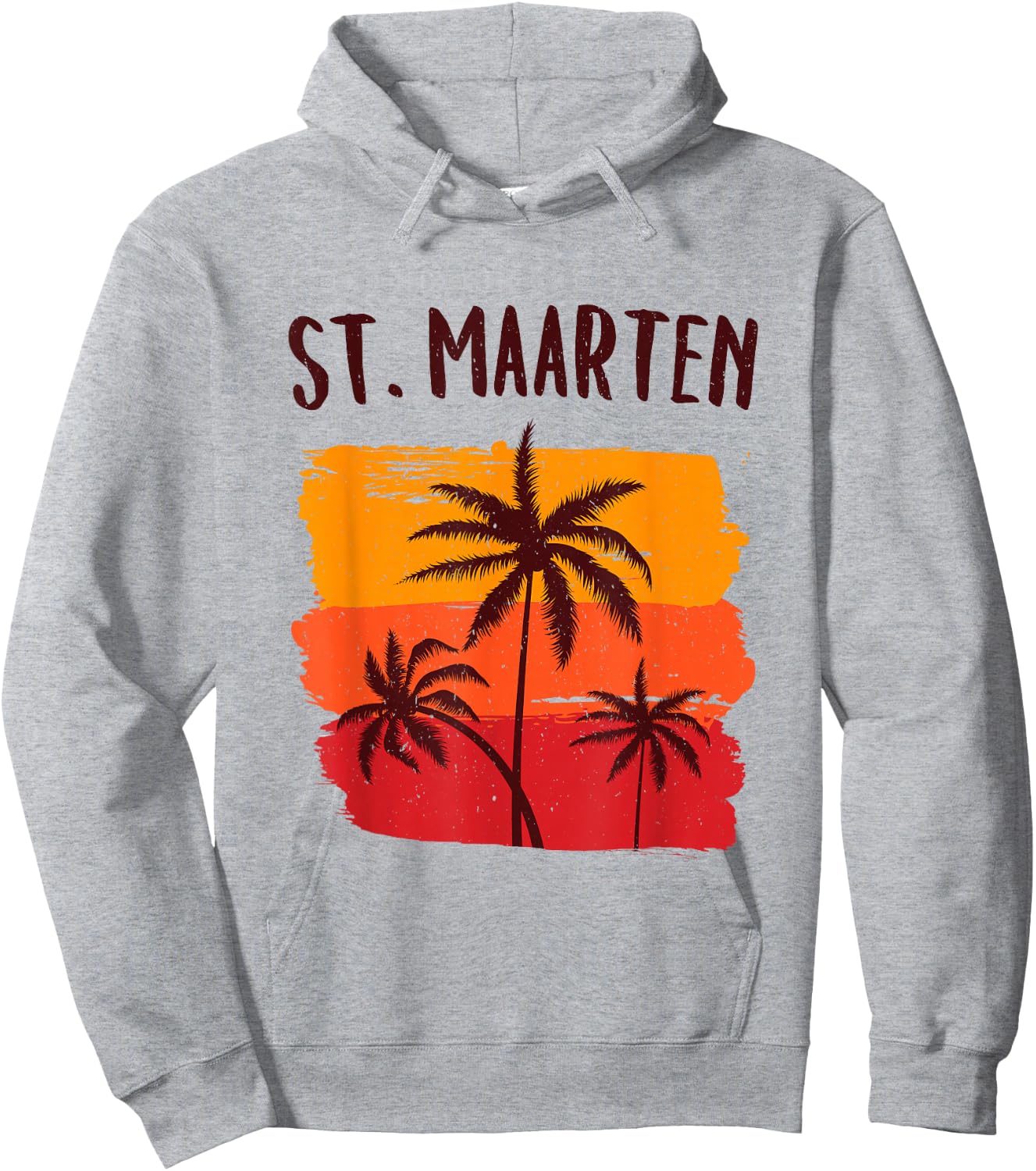 St. Maarten Retro Tropical Cruise Vacation Souvenir Graphic Hoodie - Hoodie | Ash