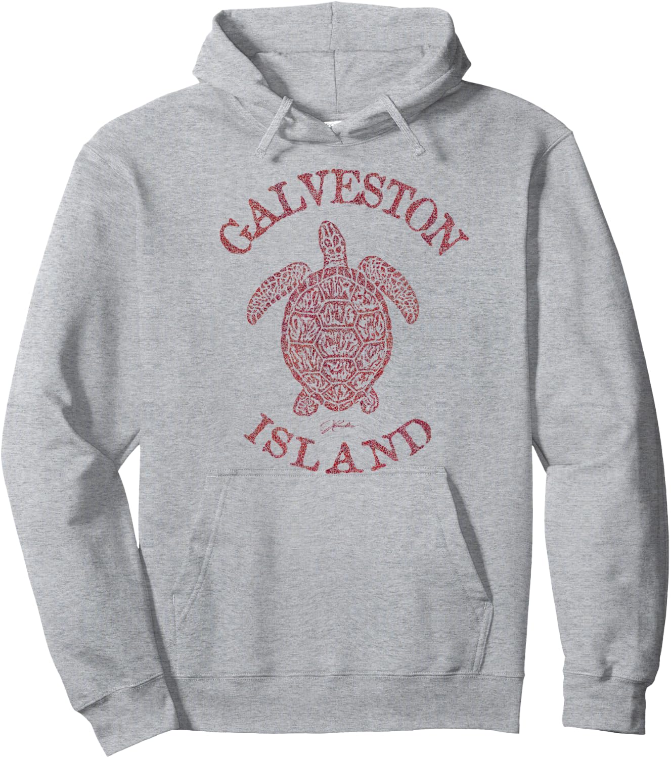 JCombs: Galveston Island, TX, Sea Turtle (Distressed) Hoodie - Hoodie | Ash