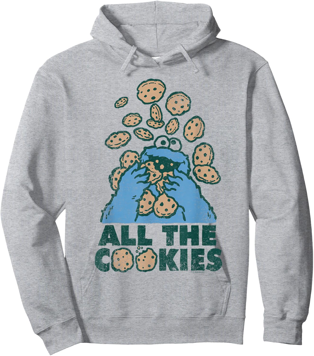 Sesame Street Cookie Monster All the Cookies Hoodie - Hoodie | Ash