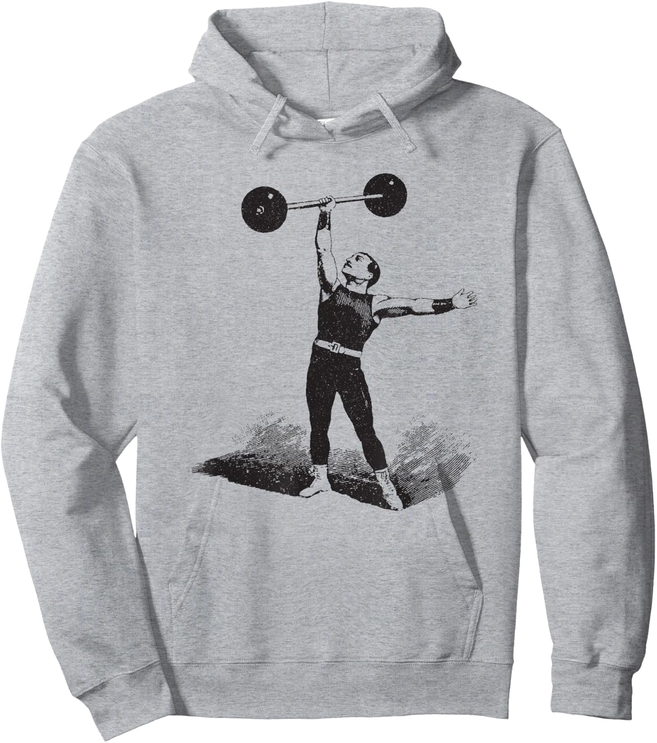 Big Texas Circus Old Time Strongman Weightlifter Hoodie - Hoodie | Ash