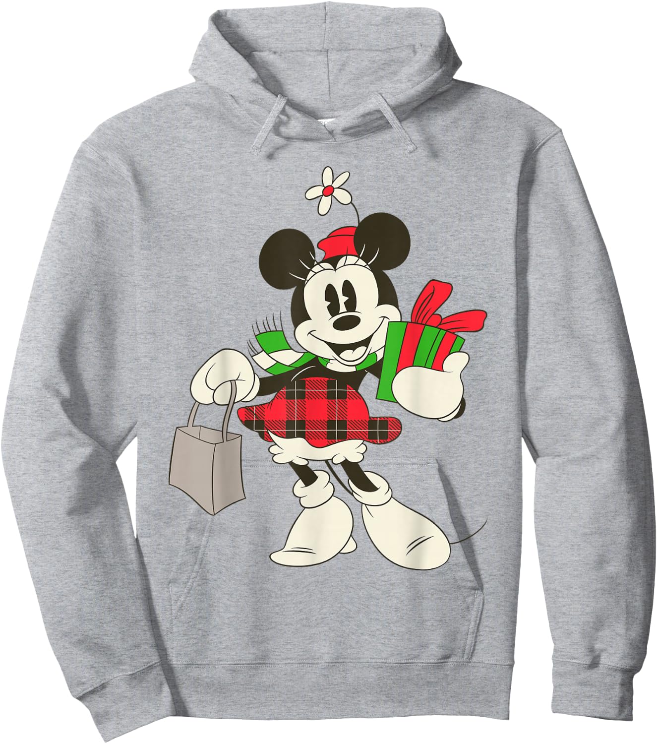 Disney Vintage Minnie Mouse Retro Holiday Short Sleeve Hoodie - Hoodie | Ash