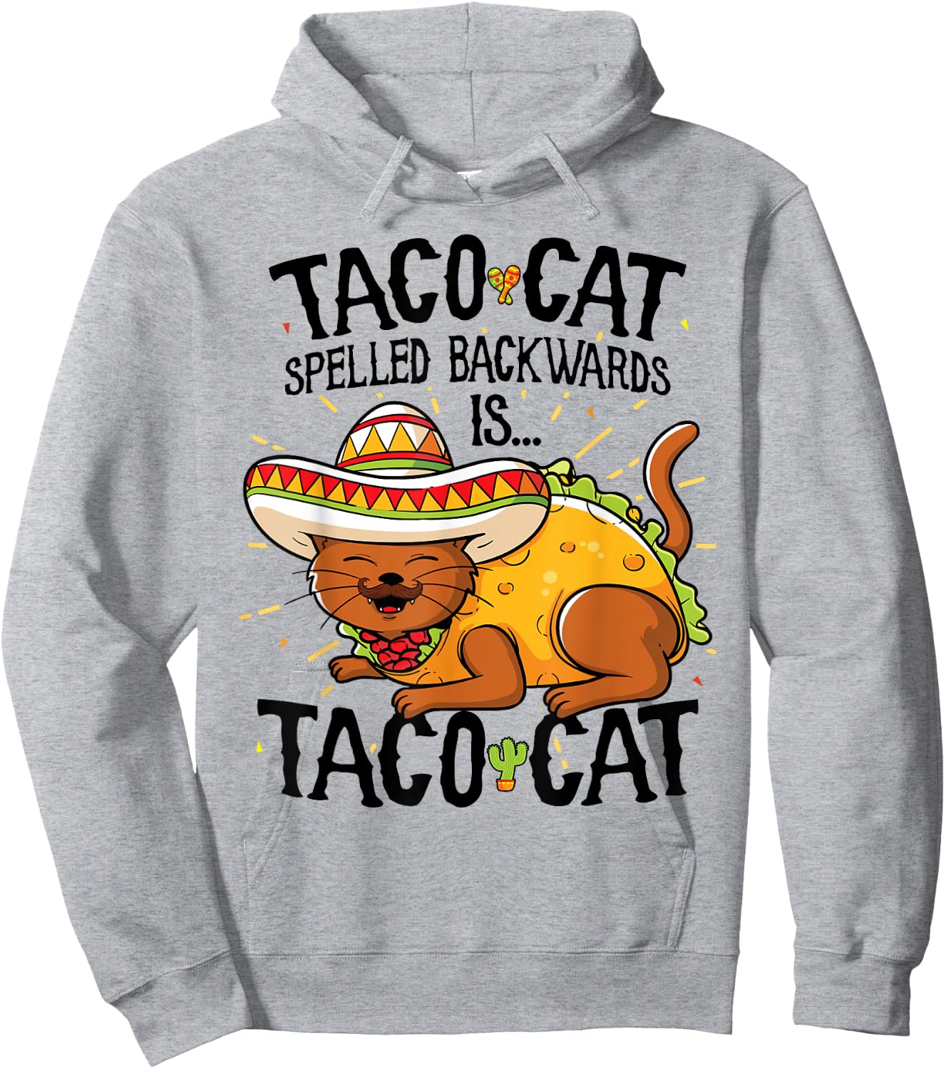 Cute Cat , Tacocat Spelled Backwards is Taco Cat Shirt Men Women Kids Hoodie - Hoodie | Ash