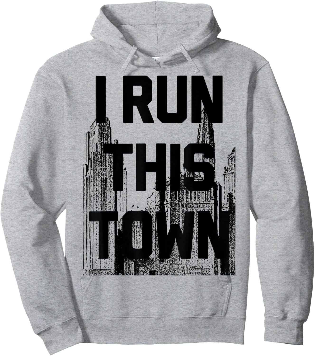 I Run This Town Athletic Running Hoodie - Hoodie | Ash