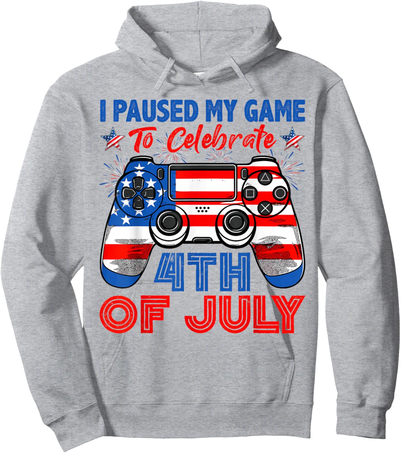 I Paused My Game To Celebrate 4th Of July USA Flag Boys Kids Hoodie - Hoodie | Ash