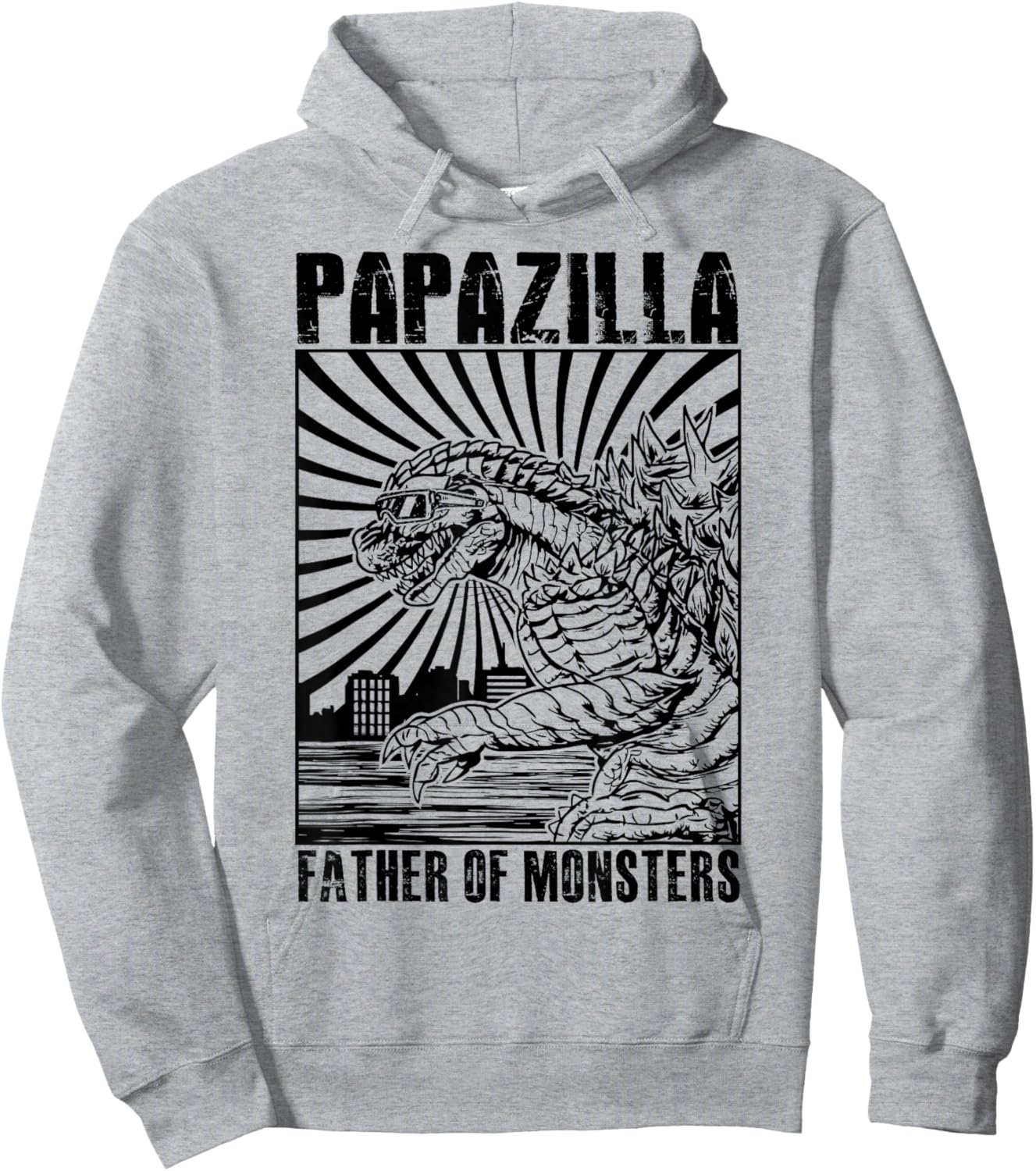 Vintage Papazilla Father Of The Monsters Dad Fathers Day Hoodie - Hoodie | Ash