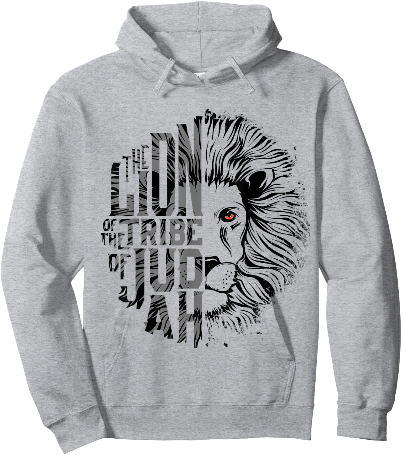 Lion of Tribe of Judah Religious Graphic Christian Worship Hoodie - Hoodie | Ash