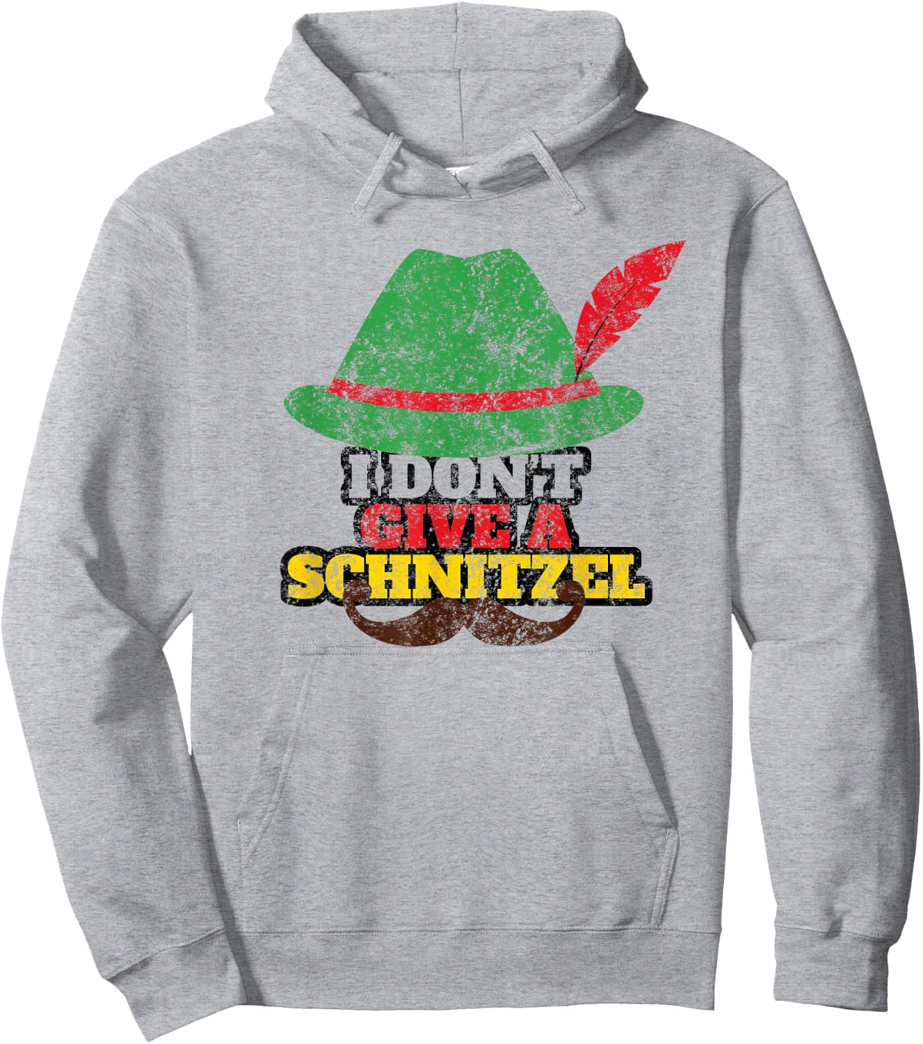 Vintage Oktoberfest I Don't Give A Schnitzel Fun Gift Hoodie - Hoodie | Ash