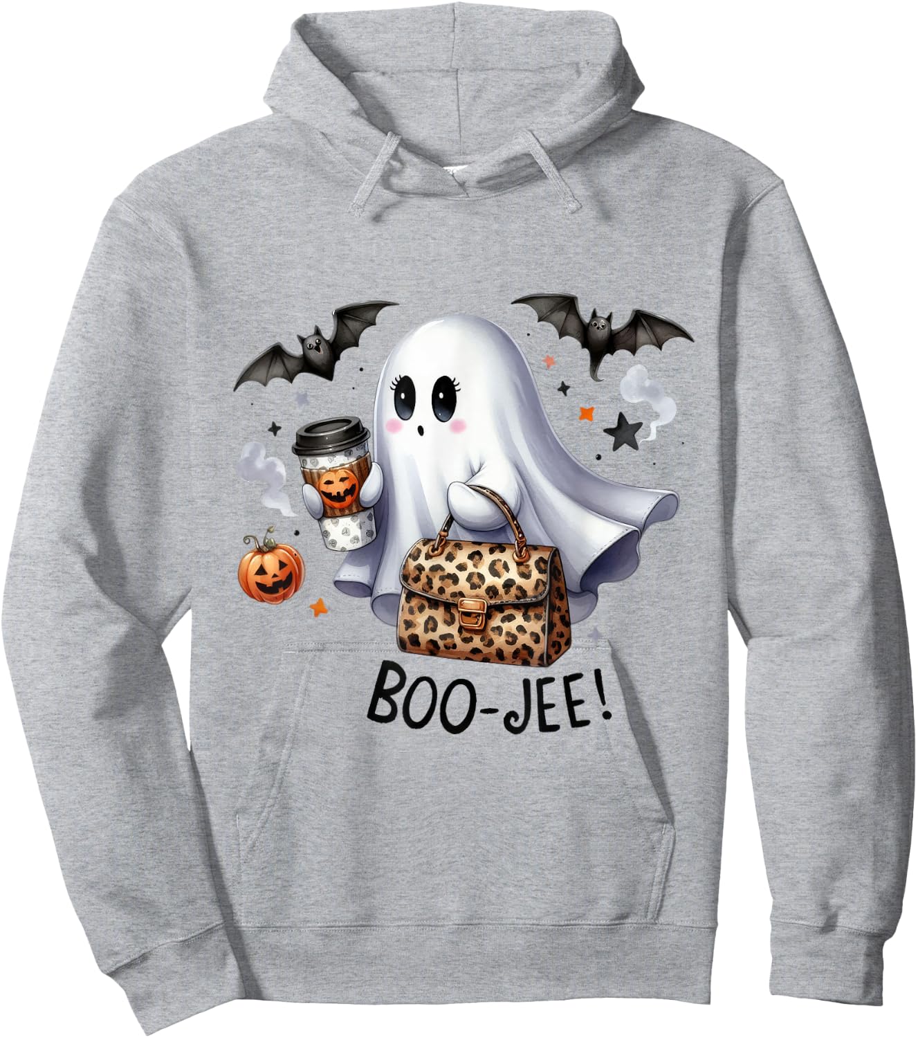 Boo Jee Halloween Ghost Party Costume Women Girl Hoodie - Hoodie | Ash
