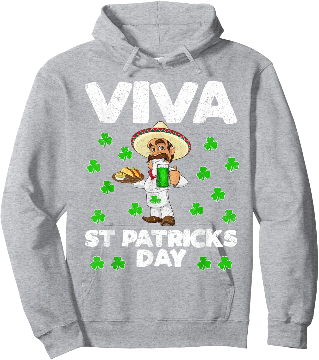 Viva St Patrick's Day Mexican gift, Beer tequila tacos drink Hoodie - Hoodie | Ash