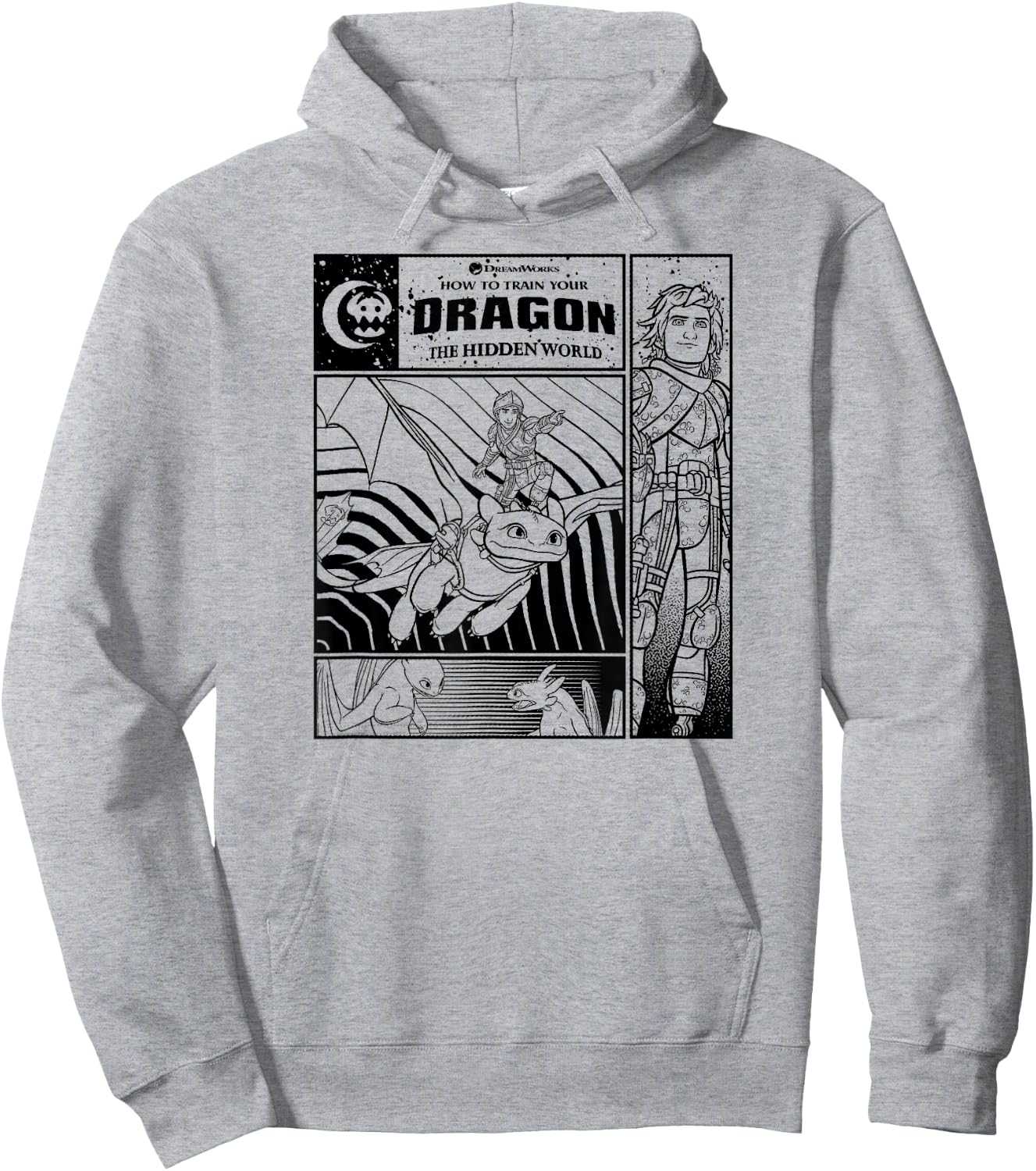 How to Train Your Dragon 3 Four Panel Hoodie - Hoodie | Ash