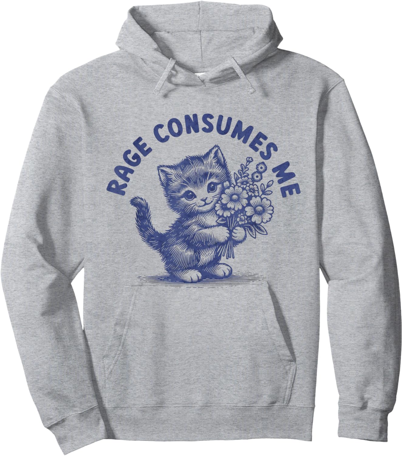 Rage Consumes Me Cat Meme Funny Hilarious Kitten Meme Hoodie - Hoodie | Ash