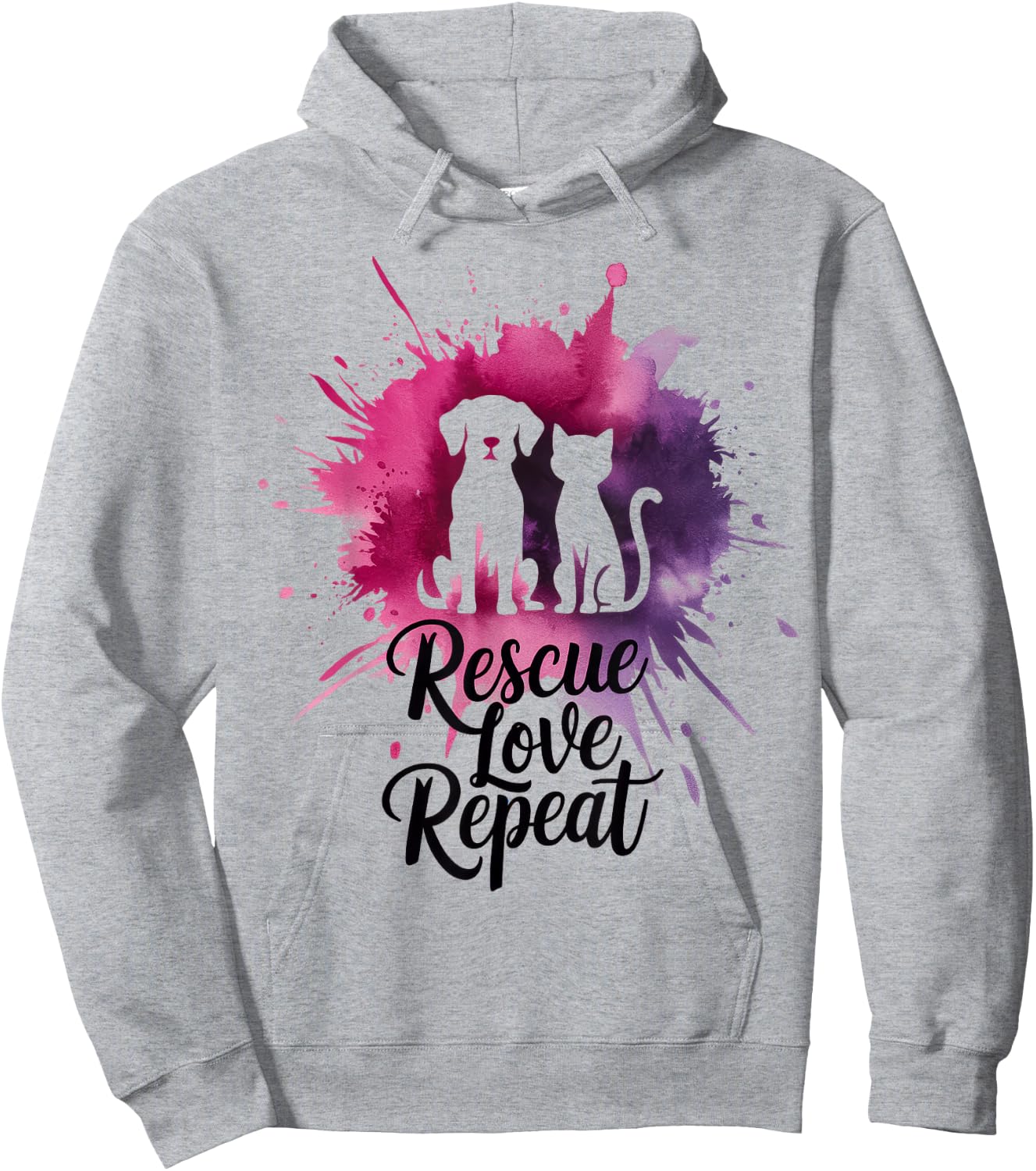 Rescue Love Repeat Hoodie - Hoodie | Ash