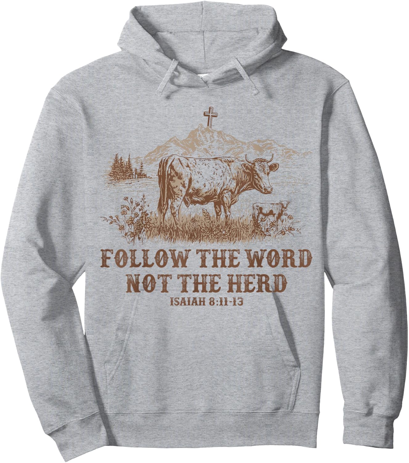 Follow the word not the Herd Western Christian Hoodie - Hoodie | Ash