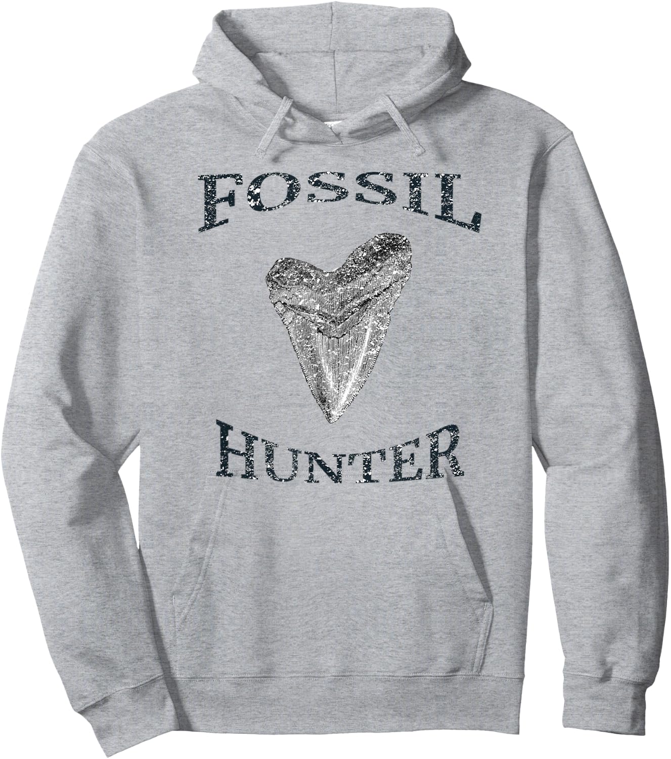 Great Distressed Fossil Hunter Megalodon Tooth Enthusiast Hoodie - Hoodie | Ash
