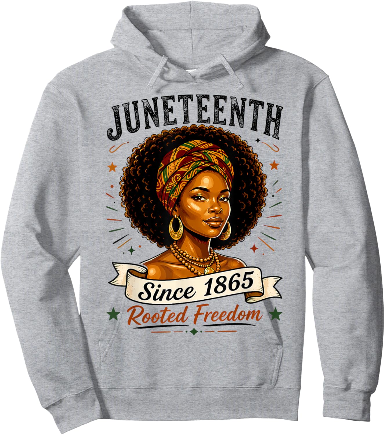 Juneteenth Rooted in Freedom Since 1865 Black Women Afro Hoodie - Hoodie | Ash