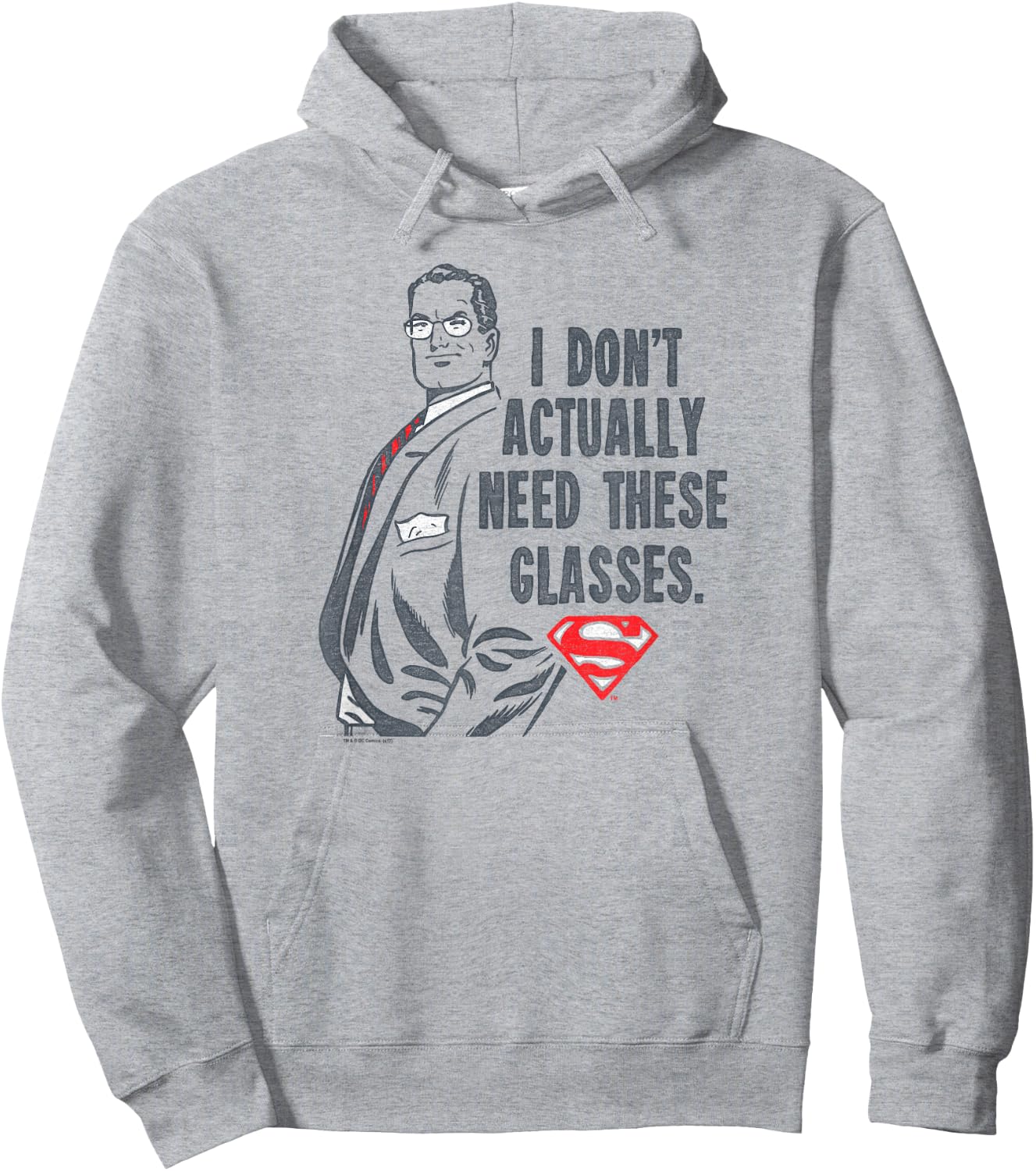 Superman Don't Need Glasses T Shirt Hoodie - Hoodie | Ash